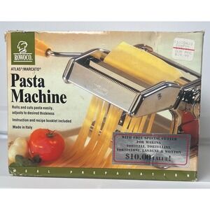 Atlas Marcato Pasta Machine Deluxe 150 Made in Italy w Cutter Clamp Box